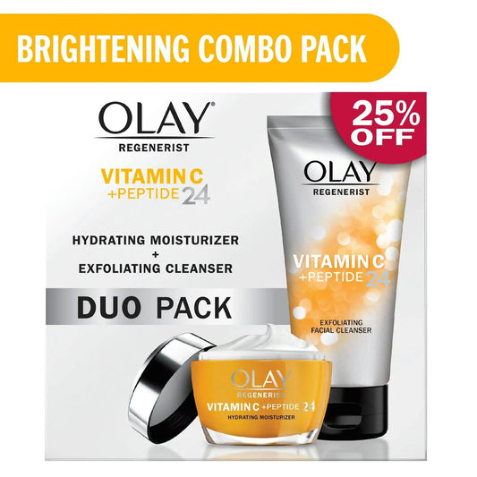 Olay Skin Care Brightening Vitamin C Gift Pack, Face Wash and Face Moisturizer Value Skincare Gift Set, 5 fl oz,1.7 oz Doba