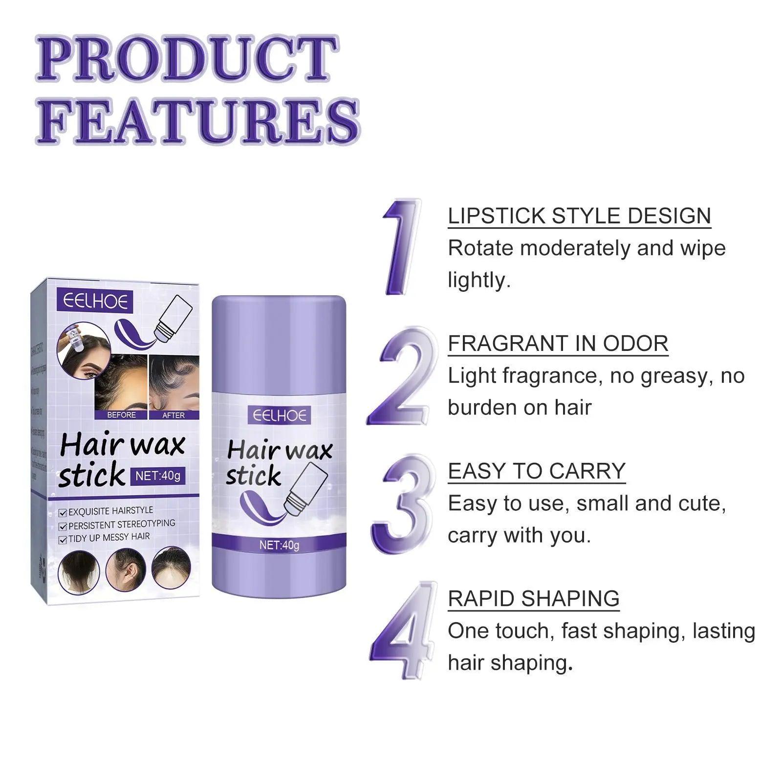 EELHOE Hair Wax Stick Broken Hair Polishing Hair Wax Stick Small Broken Hair Hair Finishing Broken Hair Styling Cream Haircare Gel Haircare Doba