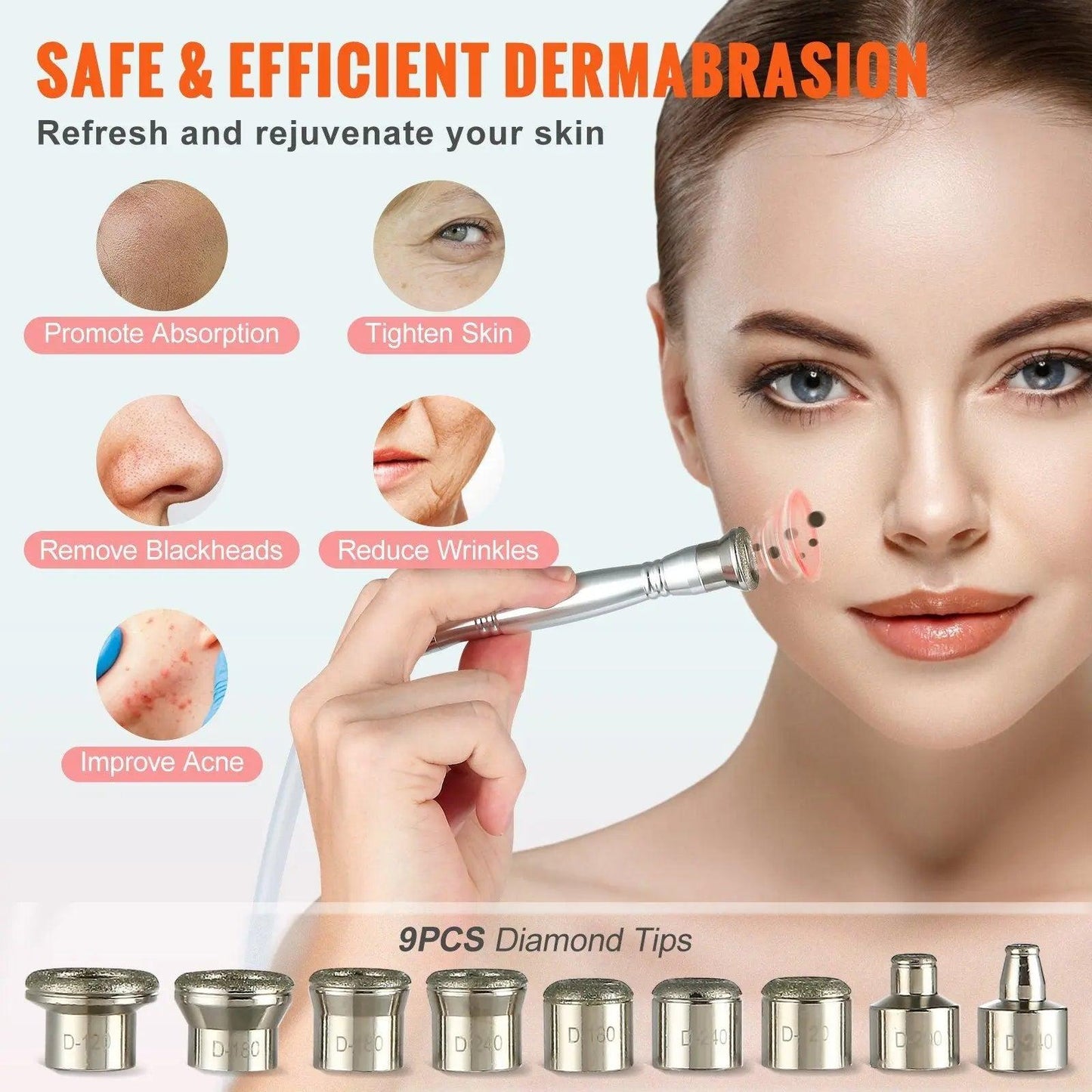 VEVOR Diamond Microdermabrasion Machine 3 in 1 Facial Beauty Equipment for Salon Doba