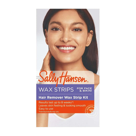 Sally Hansen Hair Remover Wax for Face, Body, and Bikini, Pack of 34 Wax Strips, Salon Quality Results Doba