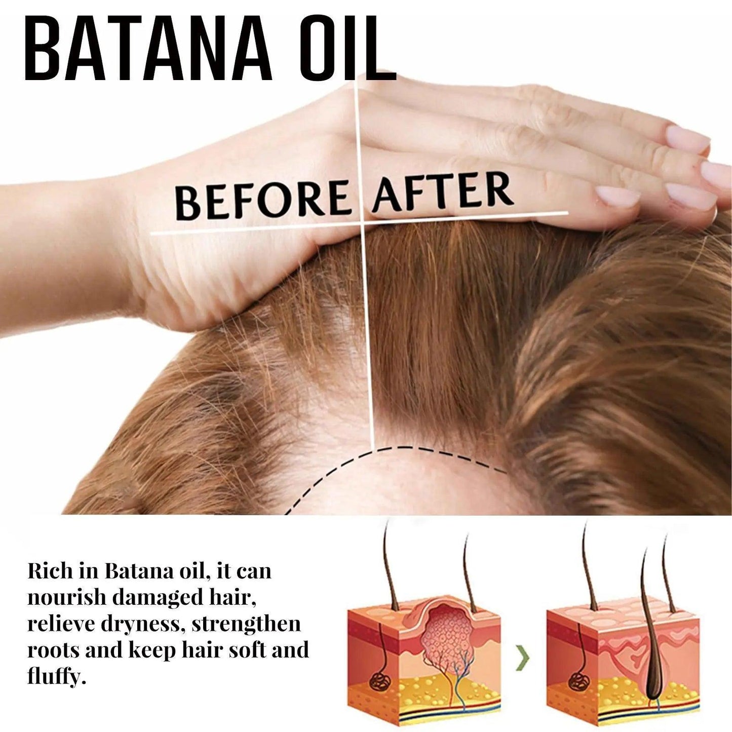 Batania Hair Wax Stick With Batana Oil - Nourishing & Long-Lasting Hold, Styling For Flyaways, Adds Volume And Natural Shine, 75g Gel Haircare Doba