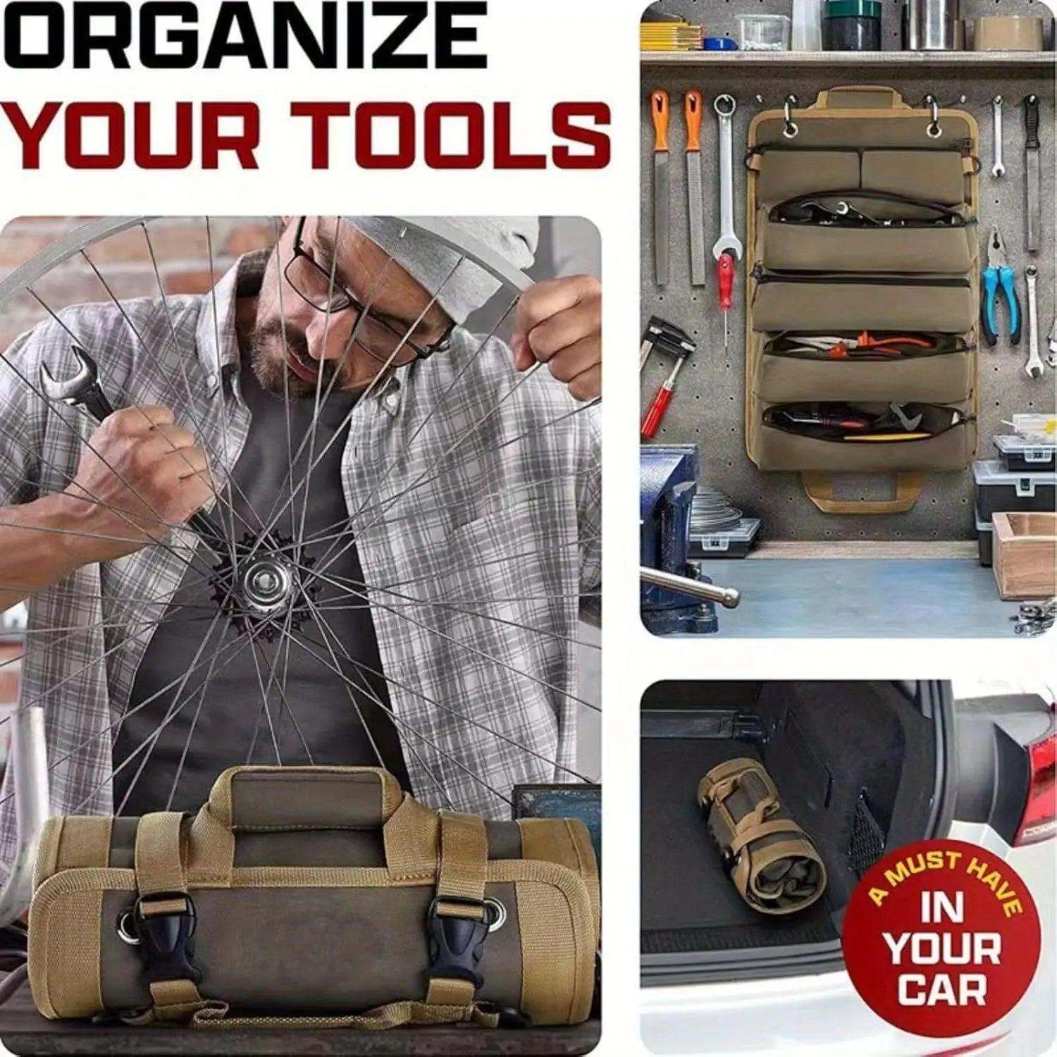 Toolbox, men's and women's rolled up heavy-duty storage bag, storage box, Father's Day gift, electrician, mechanic Doba