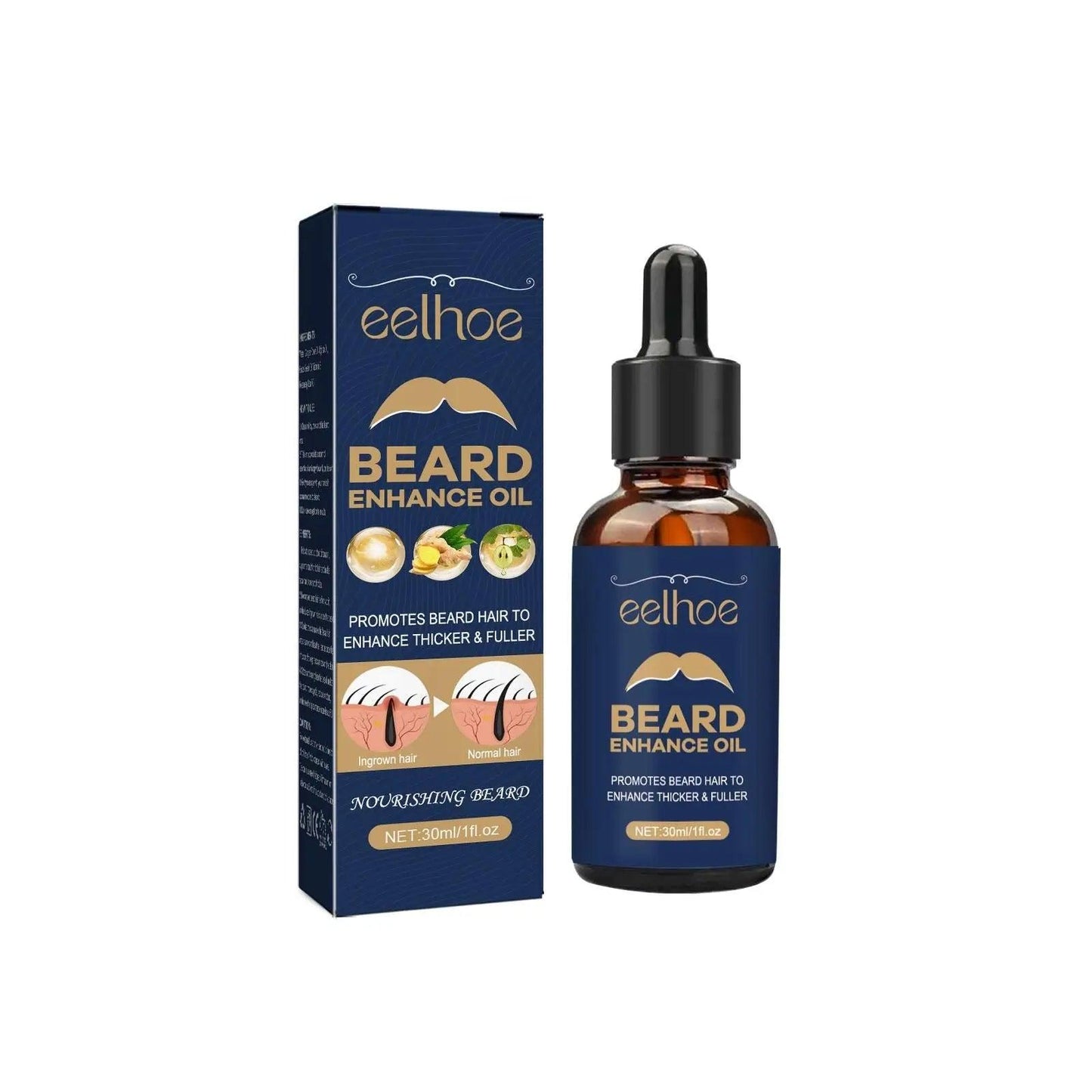 EELHOE Beard Care Oil - Strengthen And Nourish Beard Roots Moisturizing And Shine-Enhancing Beard Growth Serum For Men Hair Care Hydrating Doba