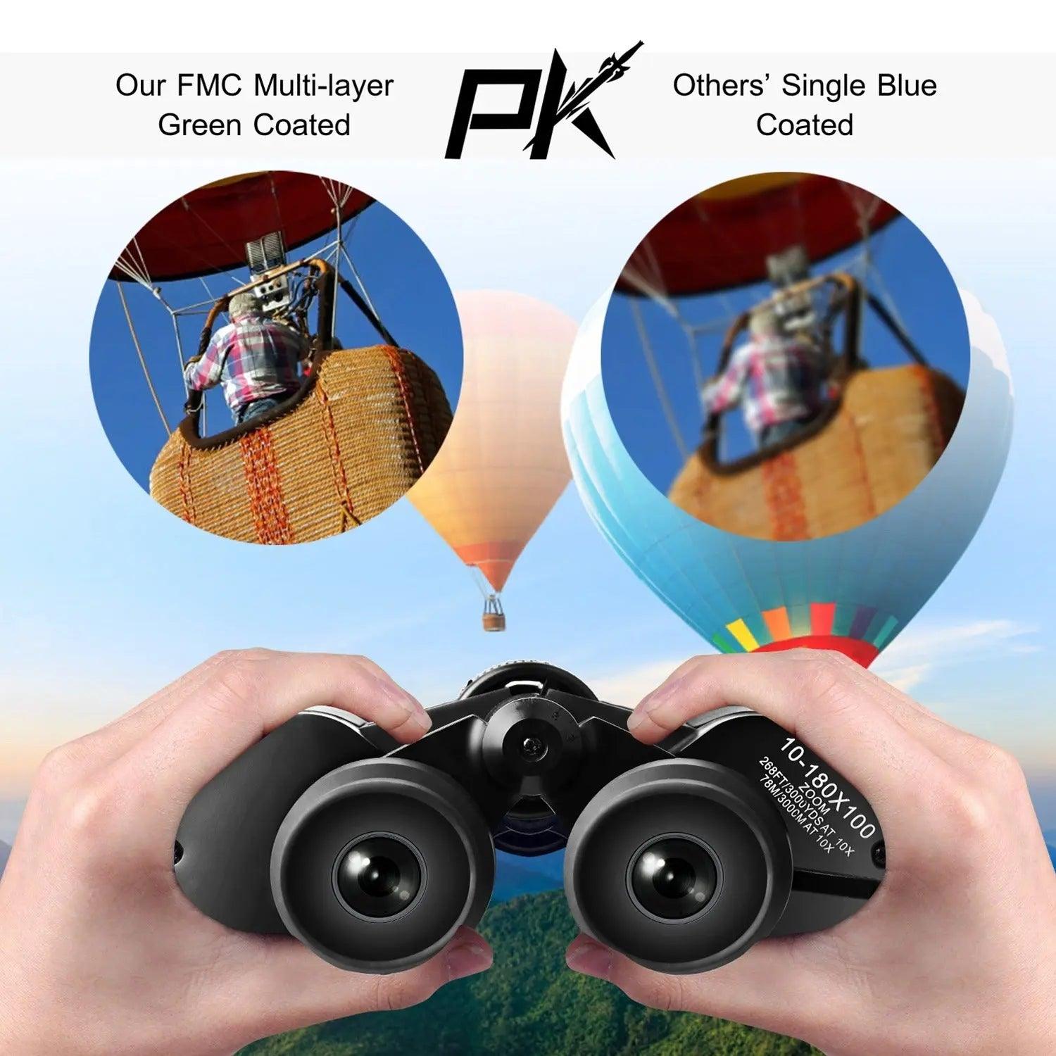 Portable Zoom Binoculars with FMC Lens Low Light Night Vision for Bird Watching Hunting Sports Doba