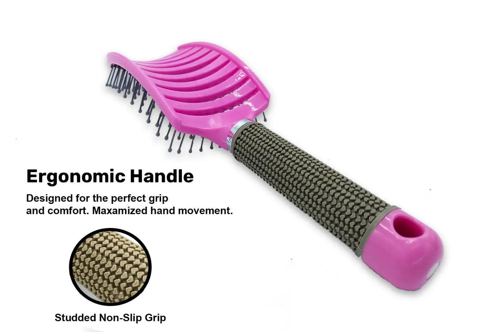 Hair Scalp Massage Brush Anti Static Curved Vented Styling Detangling Brushes Hair Scalp Massage Comb Hairbrush Bristle Nylon Women Wet Curly Detangle Hair Brush For Salon Hairdressing Styling Tools Doba