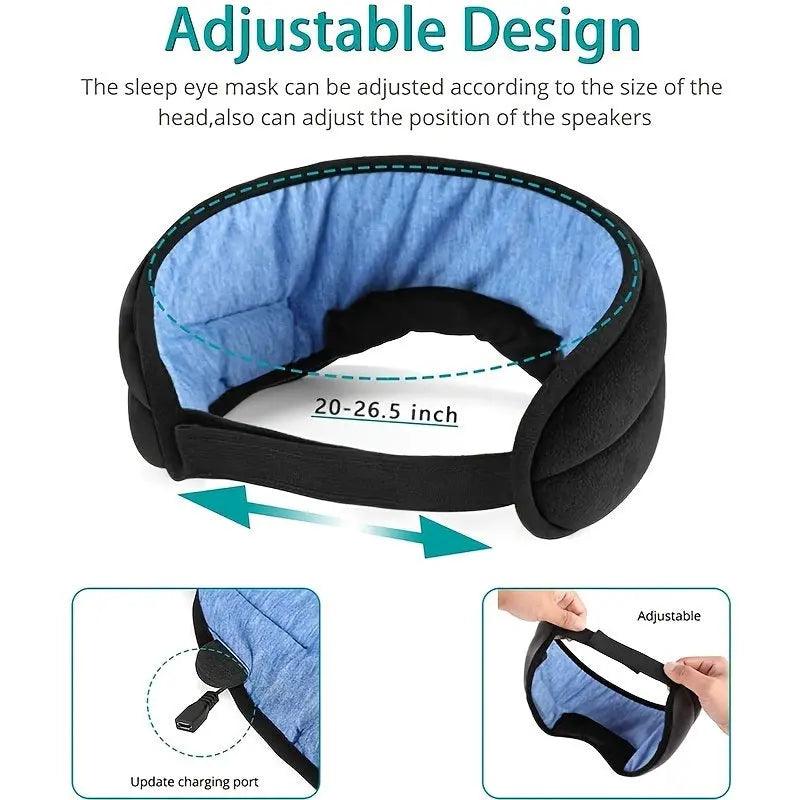 Sleep Eye Mask With Bluetooth-Enable Headphones Washable Travel Sleeping Hands Free Headband Built-in Side Speakers & Microphone Doba