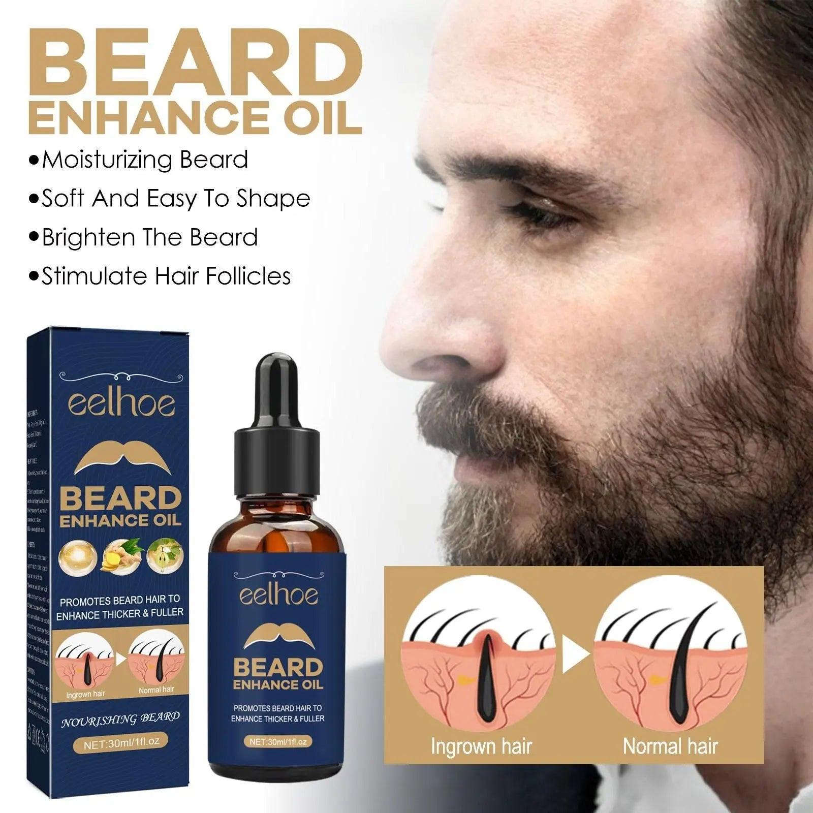 EELHOE Beard Care Oil - Strengthen And Nourish Beard Roots Moisturizing And Shine-Enhancing Beard Growth Serum For Men Hair Care Hydrating Doba