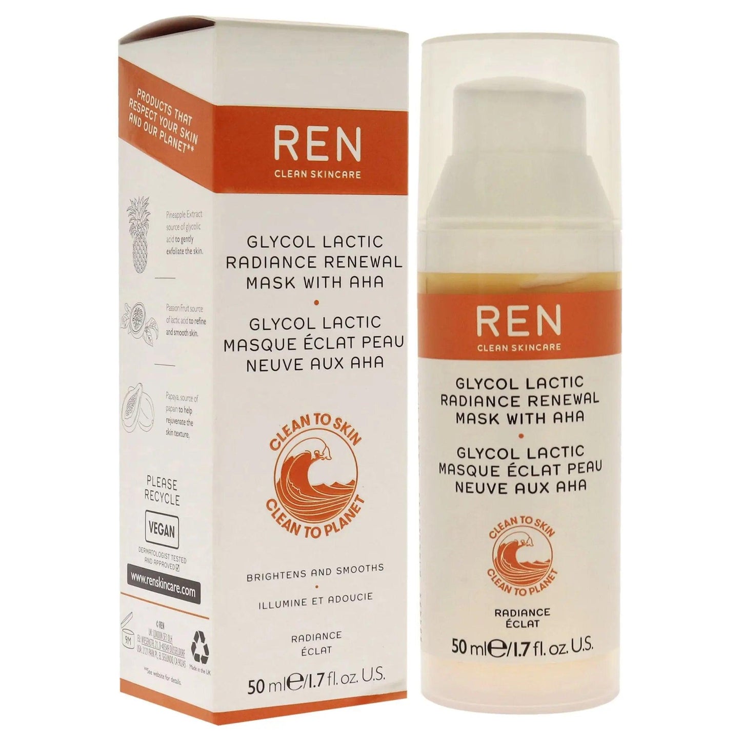 Glycol Lactic Radiance Renewal Mask by REN for Unisex - 1.7 oz Mask Doba