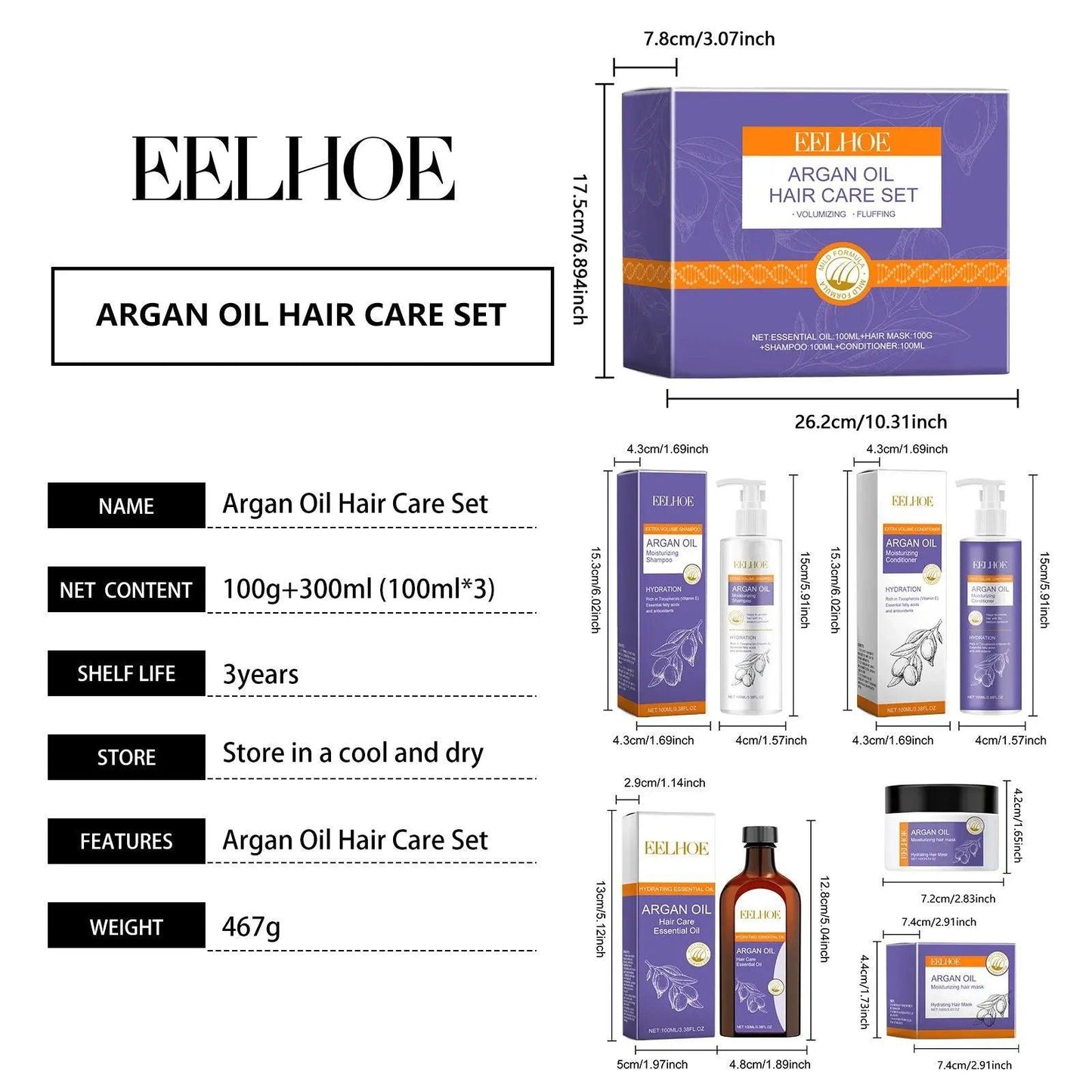 EELHOE Argan Oil hair care set Doba