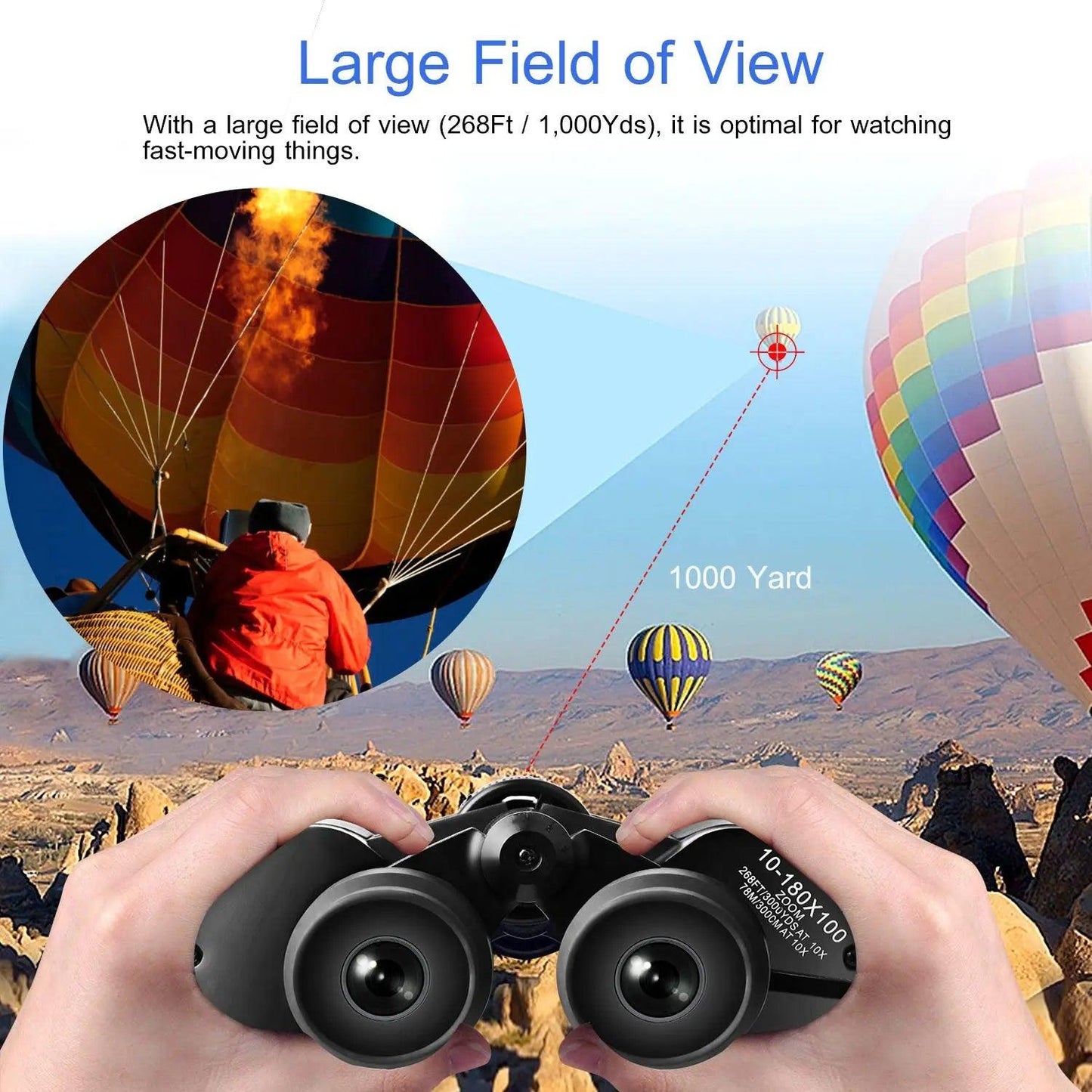 Portable Zoom Binoculars with FMC Lens Low Light Night Vision for Bird Watching Hunting Sports Doba