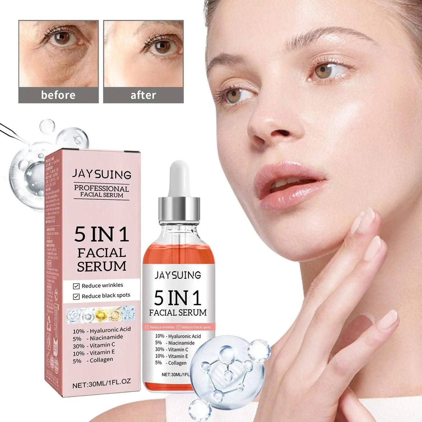 5 in 1 Face Serum Moisturizes Skin, Firming and Lightening Acne Spot Beauty Serum Doba